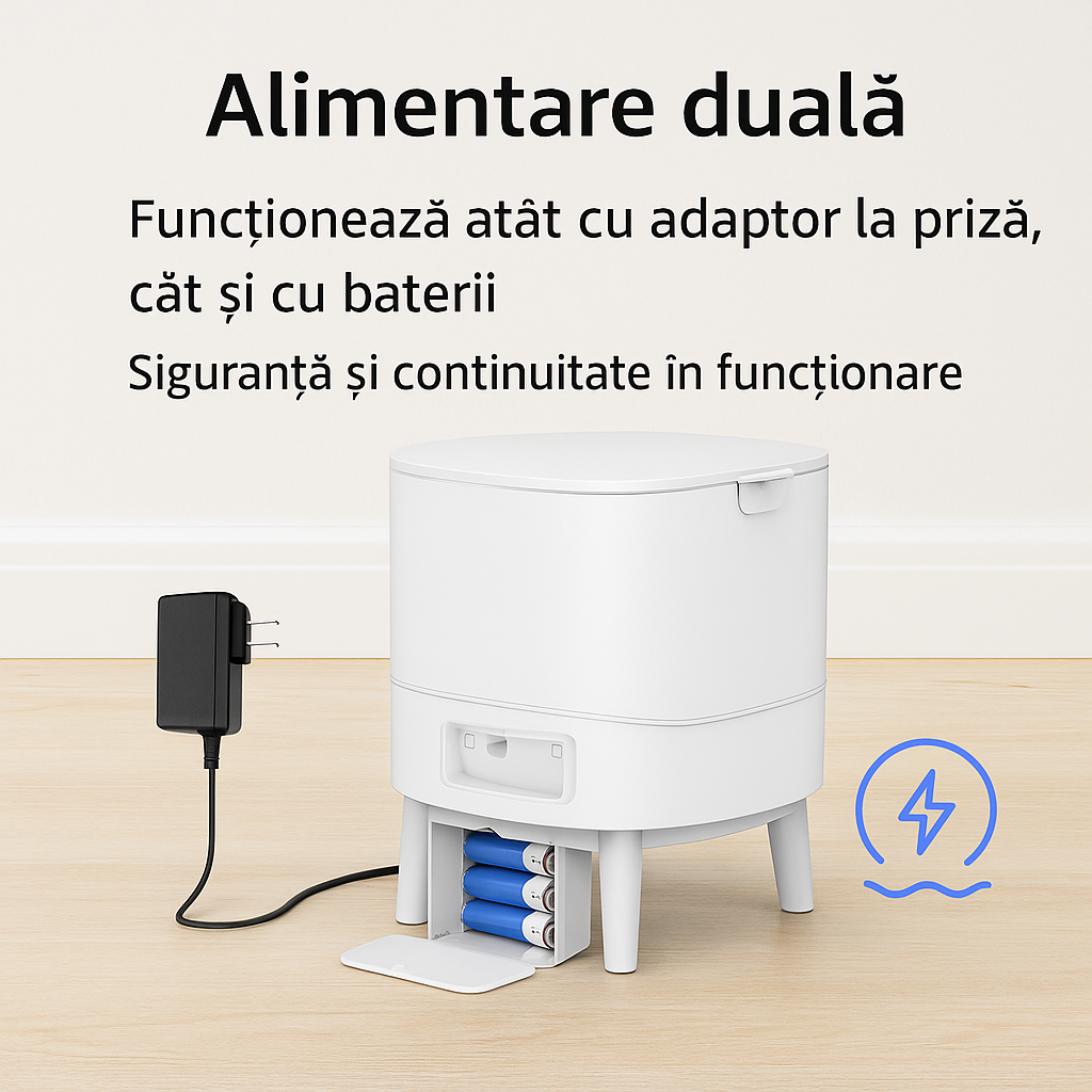 Hranitor Automat pentru Pisici si Caini cu WiFi, Camera Video si Audio