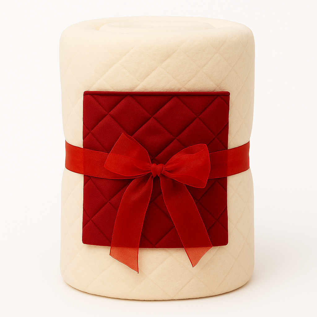 Set Patura Catifelata Ecru cu Model Impletit 220x150cm si fata de perna decorativa