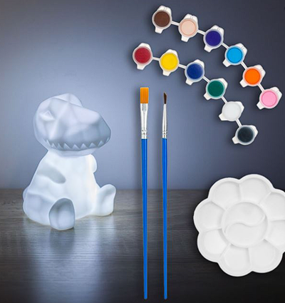 Set Creativ ”Coloreaza Lampa” cu Acuarele 7.5x9x12cm - Dinozaur