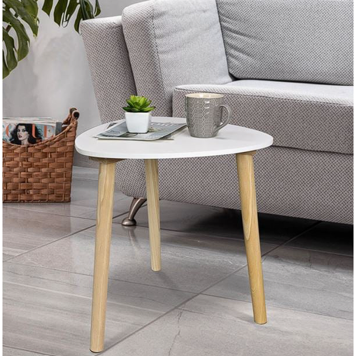 Masuta Living Triunghiulara Alba 48x48x46cm