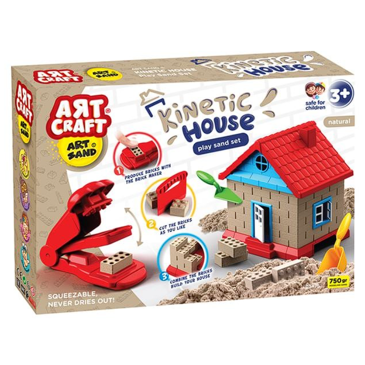 Set Creativ cu Nisip Kinetic Casa - 12 piese