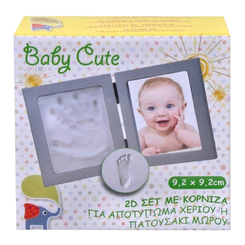 Rama foto Baby Cute cu kit de amprenta pentru bebelusi – din lemn