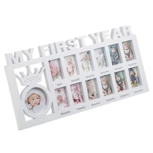 Rama Foto "My First Year" pentru 13 Poze Alb 40x20cm