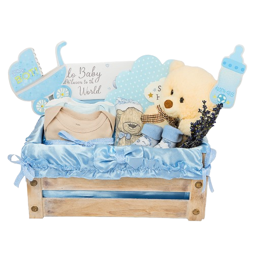 Cosulet cadou pentru nou-nascut, baietel